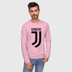 Лонгслив хлопковый мужской Ronaldo CR7 цвета светло-розовый — фото 2