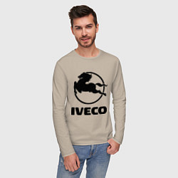 Лонгслив хлопковый мужской Iveco, цвет: миндальный — фото 2