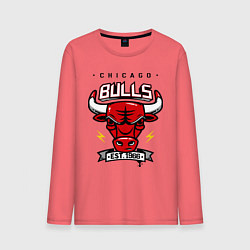 Лонгслив хлопковый мужской Chicago Bulls est. 1966, цвет: коралловый