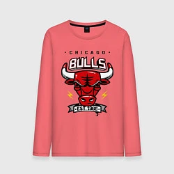 Лонгслив хлопковый мужской Chicago Bulls est. 1966, цвет: коралловый