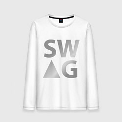 Лонгслив хлопковый мужской SWAG metallic, цвет: белый