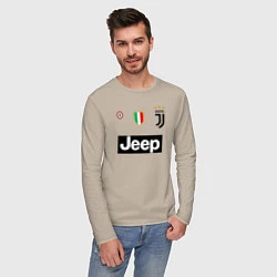 Лонгслив хлопковый мужской FC Juventus, цвет: миндальный — фото 2