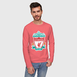 Лонгслив хлопковый мужской Liverpool FC, цвет: коралловый — фото 2
