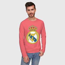 Лонгслив хлопковый мужской Real Madrid FC, цвет: коралловый — фото 2