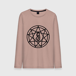 Лонгслив хлопковый мужской Slipknot Pentagram, цвет: пыльно-розовый