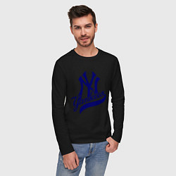Лонгслив хлопковый мужской NY - Yankees, цвет: черный — фото 2