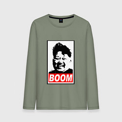 Лонгслив хлопковый мужской BOOM: Kim Chen Eun, цвет: авокадо