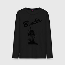 Лонгслив хлопковый мужской Bender monochrome цвета черный — фото 1