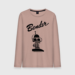 Лонгслив хлопковый мужской Bender monochrome, цвет: пыльно-розовый