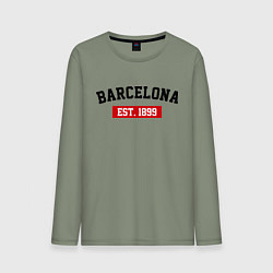 Лонгслив хлопковый мужской FC Barcelona Est. 1899, цвет: авокадо