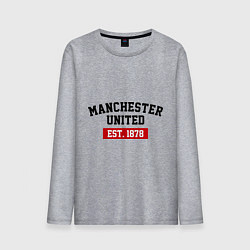 Лонгслив хлопковый мужской FC Manchester United Est. 1878, цвет: меланж