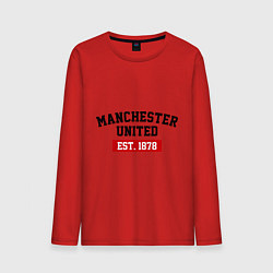 Лонгслив хлопковый мужской FC Manchester United Est. 1878, цвет: красный