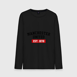 Лонгслив хлопковый мужской FC Manchester United Est. 1878, цвет: черный