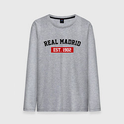 Лонгслив хлопковый мужской FC Real Madrid Est. 1902, цвет: меланж
