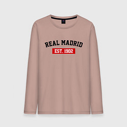 Лонгслив хлопковый мужской FC Real Madrid Est. 1902, цвет: пыльно-розовый