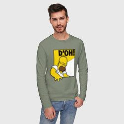 Лонгслив хлопковый мужской Homer D'OH!, цвет: авокадо — фото 2
