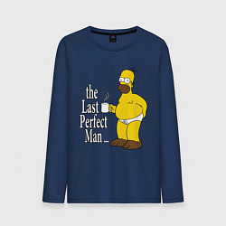 Лонгслив хлопковый мужской The Last Perfect Man, цвет: тёмно-синий