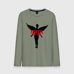 Лонгслив хлопковый мужской Nirvana: In Utero, цвет: авокадо