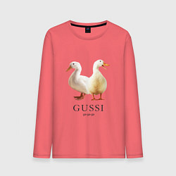 Лонгслив хлопковый мужской GUSSI Ga-Ga, цвет: коралловый