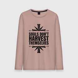 Лонгслив хлопковый мужской Harvest Themselves, цвет: пыльно-розовый