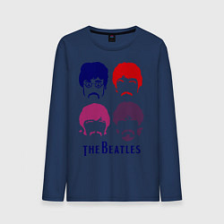 Лонгслив хлопковый мужской The Beatles faces, цвет: тёмно-синий