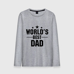 Лонгслив хлопковый мужской Worlds best DADDY, цвет: меланж