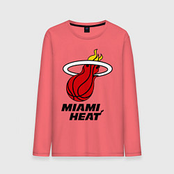 Лонгслив хлопковый мужской Miami Heat-logo, цвет: коралловый