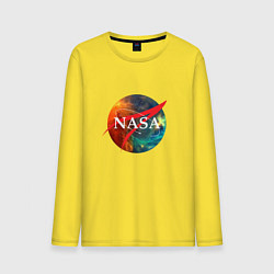 Лонгслив хлопковый мужской NASA: Nebula цвета желтый — фото 1
