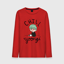 Лонгслив хлопковый мужской Chill Yoongi, цвет: красный