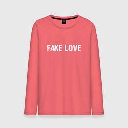 Лонгслив хлопковый мужской FAKE LOVE, цвет: коралловый