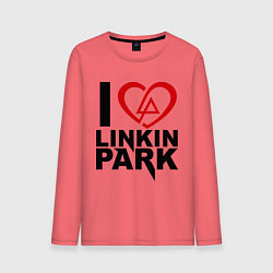 Лонгслив хлопковый мужской I love Linkin Park, цвет: коралловый