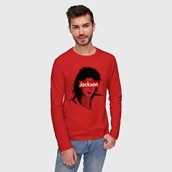 Лонгслив хлопковый мужской Michael Jackson Supreme, цвет: красный — фото 2
