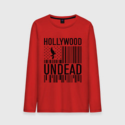 Лонгслив хлопковый мужской Hollywood Undead: flag, цвет: красный