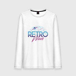 Лонгслив хлопковый мужской Retrowave Spacetraveling, цвет: белый