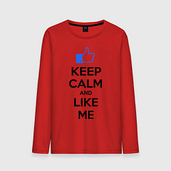 Лонгслив хлопковый мужской Keep Calm & Like Me, цвет: красный