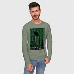 Лонгслив хлопковый мужской Ложки нет - дело в тебе, цвет: авокадо — фото 2