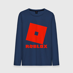 Лонгслив хлопковый мужской Roblox Logo, цвет: тёмно-синий