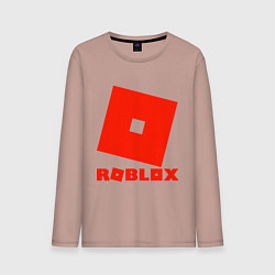 Лонгслив хлопковый мужской Roblox Logo, цвет: пыльно-розовый