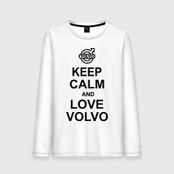 Лонгслив хлопковый мужской Keep Calm & Love Volvo, цвет: белый