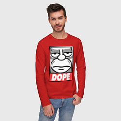 Лонгслив хлопковый мужской Homer dope, цвет: красный — фото 2