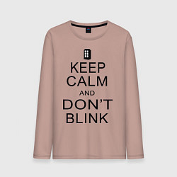 Лонгслив хлопковый мужской Keep Calm & Don't Blink, цвет: пыльно-розовый