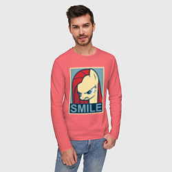 Лонгслив хлопковый мужской MLP: Smile, цвет: коралловый — фото 2