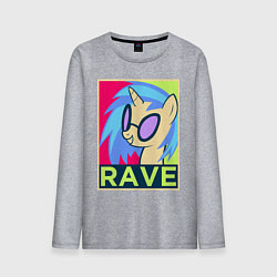 Лонгслив хлопковый мужской DJ Pon-3 RAVE, цвет: меланж