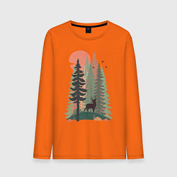 Лонгслив хлопковый мужской Forest Adventure цвета оранжевый — фото 1