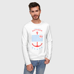 Лонгслив хлопковый мужской MATTISON яхт-клуб цвета белый — фото 2
