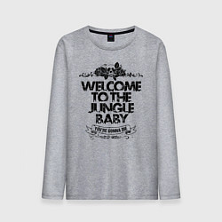 Лонгслив хлопковый мужской Welcome to the Jungle, цвет: меланж
