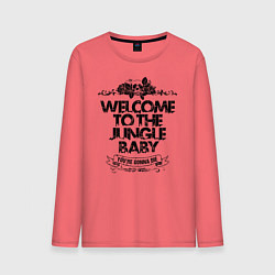 Лонгслив хлопковый мужской Welcome to the Jungle, цвет: коралловый