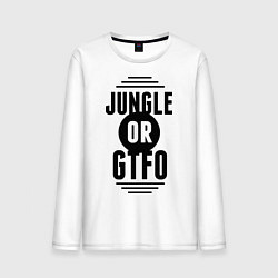 Лонгслив хлопковый мужской Jungle or GTFO, цвет: белый