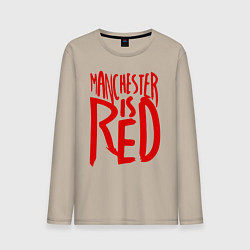 Лонгслив хлопковый мужской Manchester is Red, цвет: миндальный
