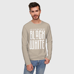 Лонгслив хлопковый мужской Juventus: Black & White, цвет: миндальный — фото 2